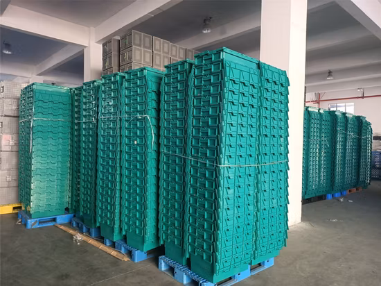 Scatola per traslochi in plastica pieghevole, impilabile, in materiale PP