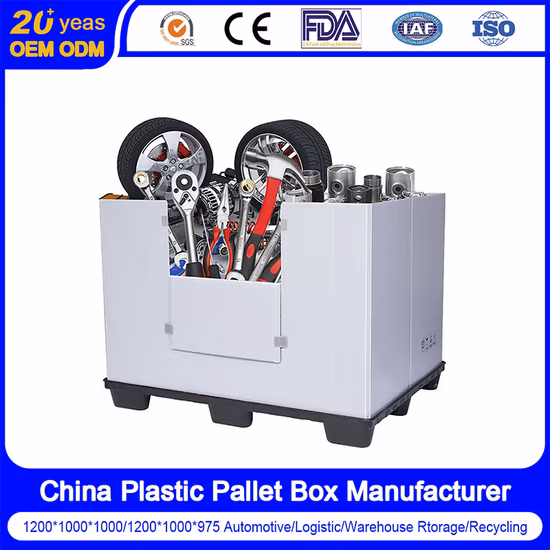 Contenitore per agricoltura per stoccaggio in magazzino impilabile in HDPE ventilato/a rete per carichi pesanti di fabbrica Contenitore per pallet in plastica pieghevole/pieghevole/pieghevole per frutta e verdura